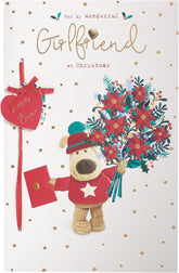 Christmas Greeting Card for Girlfriend – Cute Boofle Festive Design